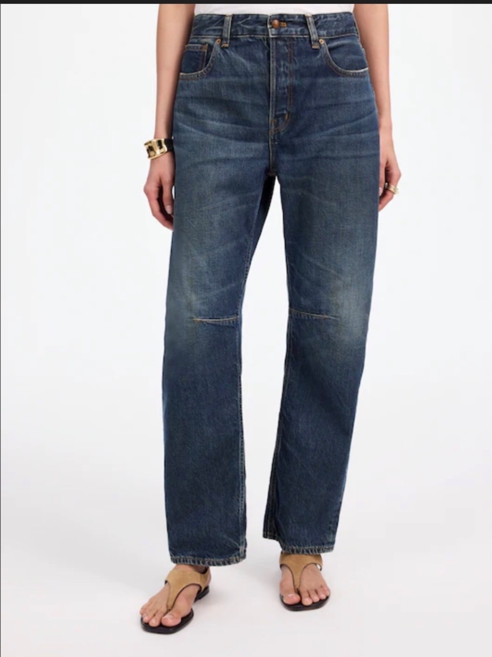 Madewell Darted Barrel Leg Jeans Danver Wash 28 Tall High Rise 26.5”